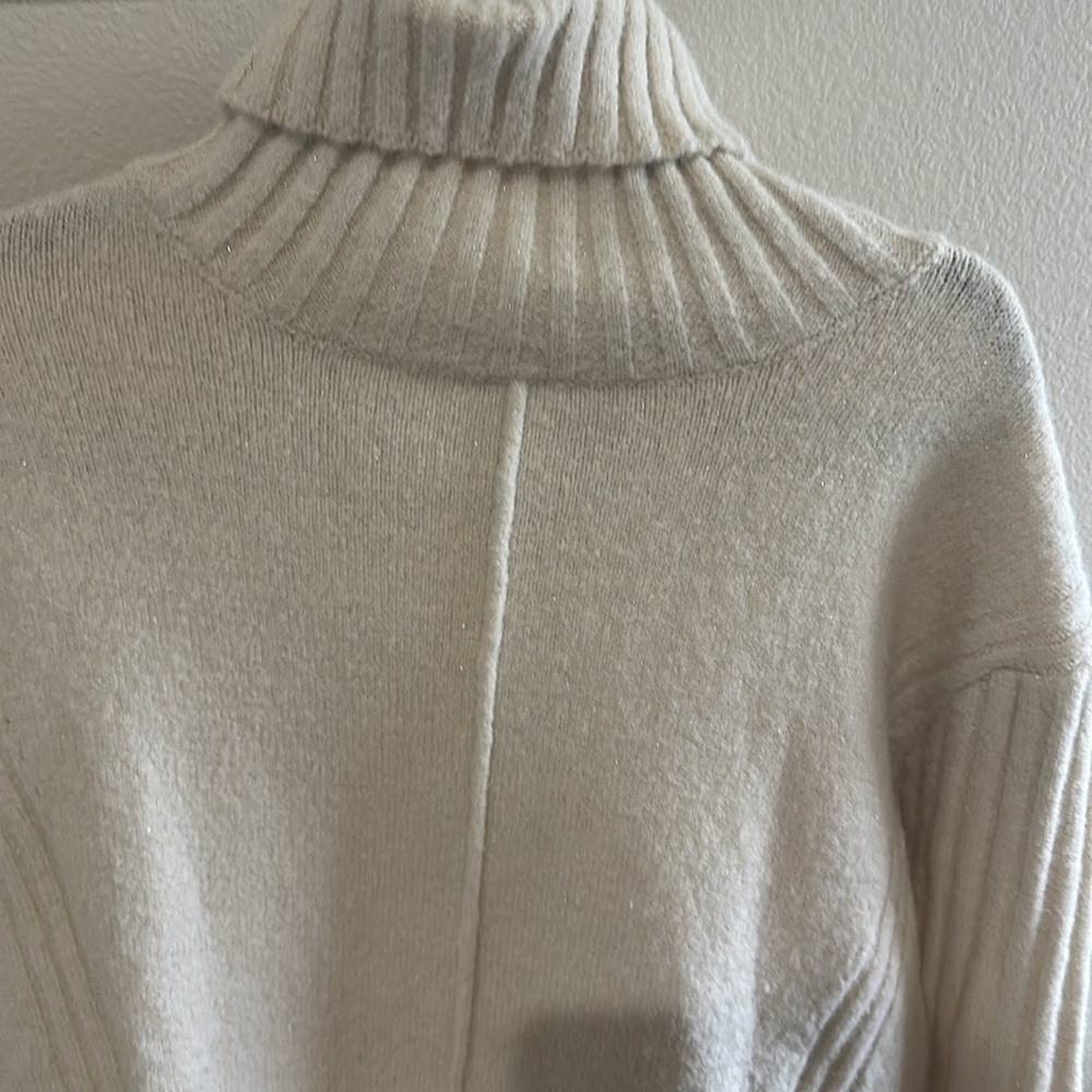 All in favor women’s beige turtleneck ribbed sweater.  Versatile, stylish. - Picture 5 of 8